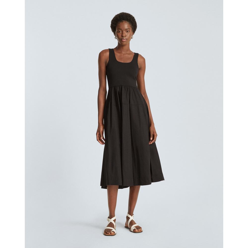 NWT Everlane Womens The Riviera Midi Dress Fit and Flare Black XXS Minimalist - Picture 5 of 15